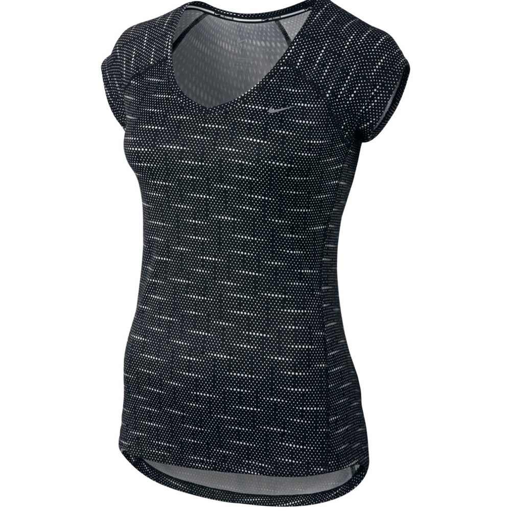 Nike Printed Miler Short Sleeve V-Neck